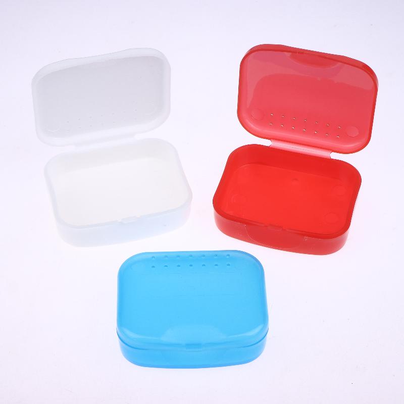 Denture Storage Box Dental Retainer Orthodontic Mouth Guard Container Plastic Oral Hygiene Supplies Tray Dental Appliance Case