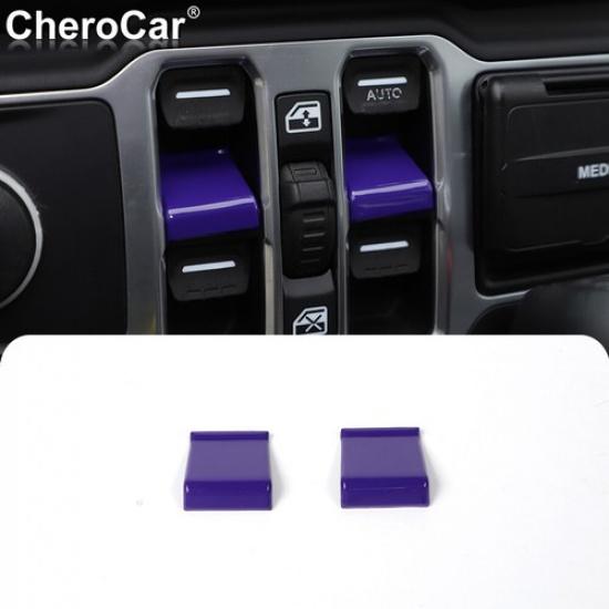 

Front Window Button Adjust Cover Trim Decor For Jeep Wrangler JL JT 2018+ Purple
