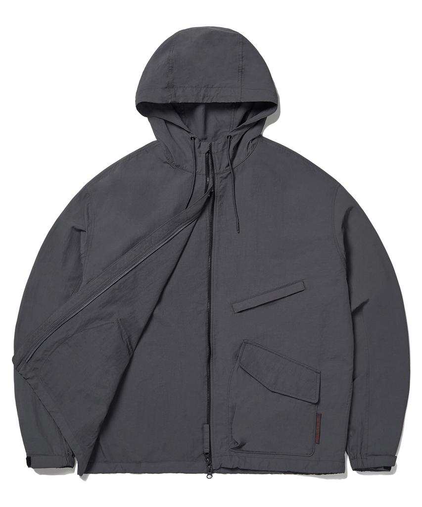 Soundslife Hard Shell Windbreaker Jacket Charcoal