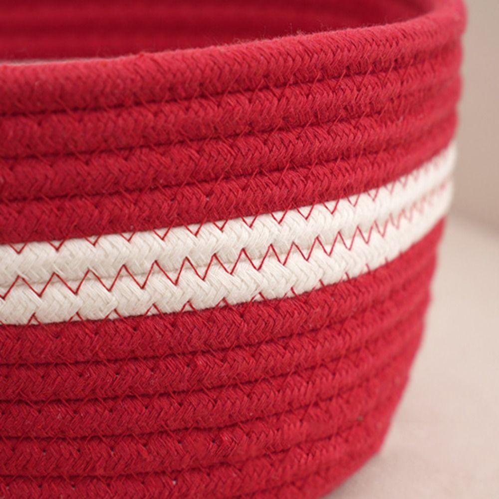Creative Red Cherry Basket Handmade Clothing Sorting Basket Woven Storage Basket Cosmetics