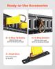 Kit de Rails d'Arrimage E-Track, Lot de 4 Rails E-Track de 0,6 m, 20 Pièces Comprend 2 Sangles à Cliquet & 4 Anneaux en O & 4 Points d'Arrimage avec Anneau en D & 2 Emplacements Simples & 8 Embouts