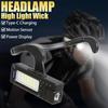 New Sensor Ear Headlight 1000LM Type-C Rechargeable LED Flashlight Torch with Magnetic Clip for Outdoor Camping Cycling Lantern