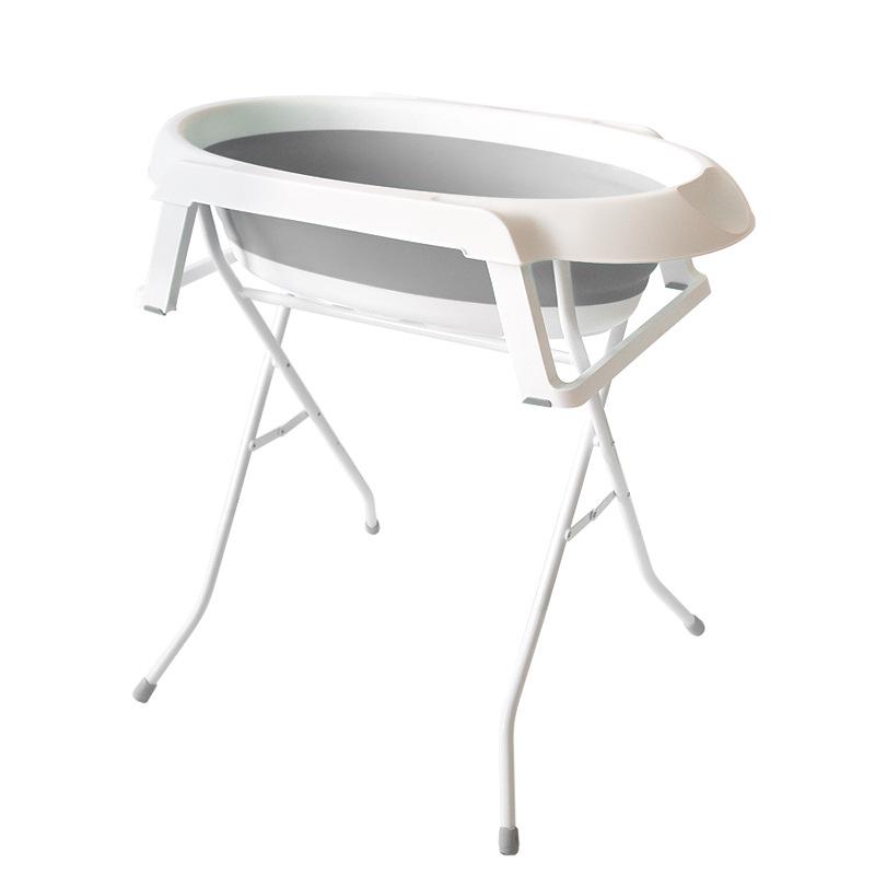 Newborn Bath & Care Station: Infant Bathtub, Diaper Changing, Drying Rack - No Bending