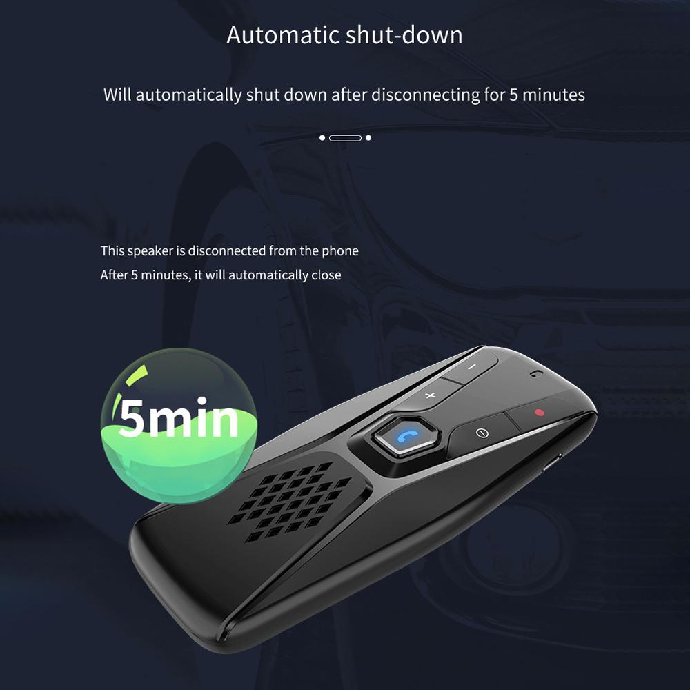 BT In-Car Speakerphone Kit de alto-falante musical sem fio para chamada viva-voz com suporte para comutação de 7 idiomas