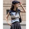 Demana Breathable Lyocell Contrast Stripe Knit Top