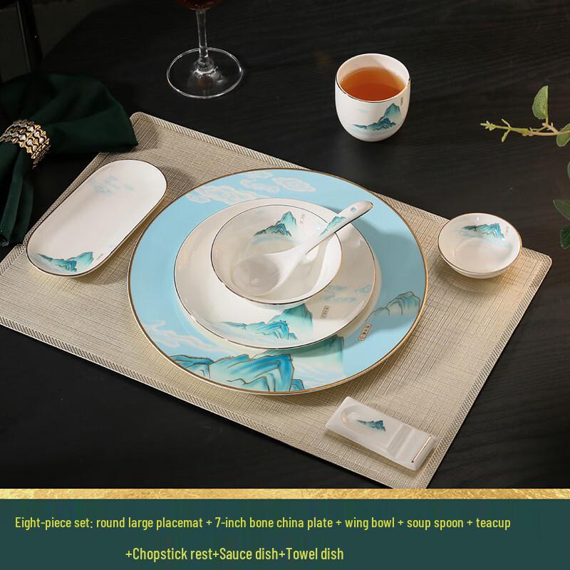 Abay Light Luxury Chinese Bone China Dinnerware Set