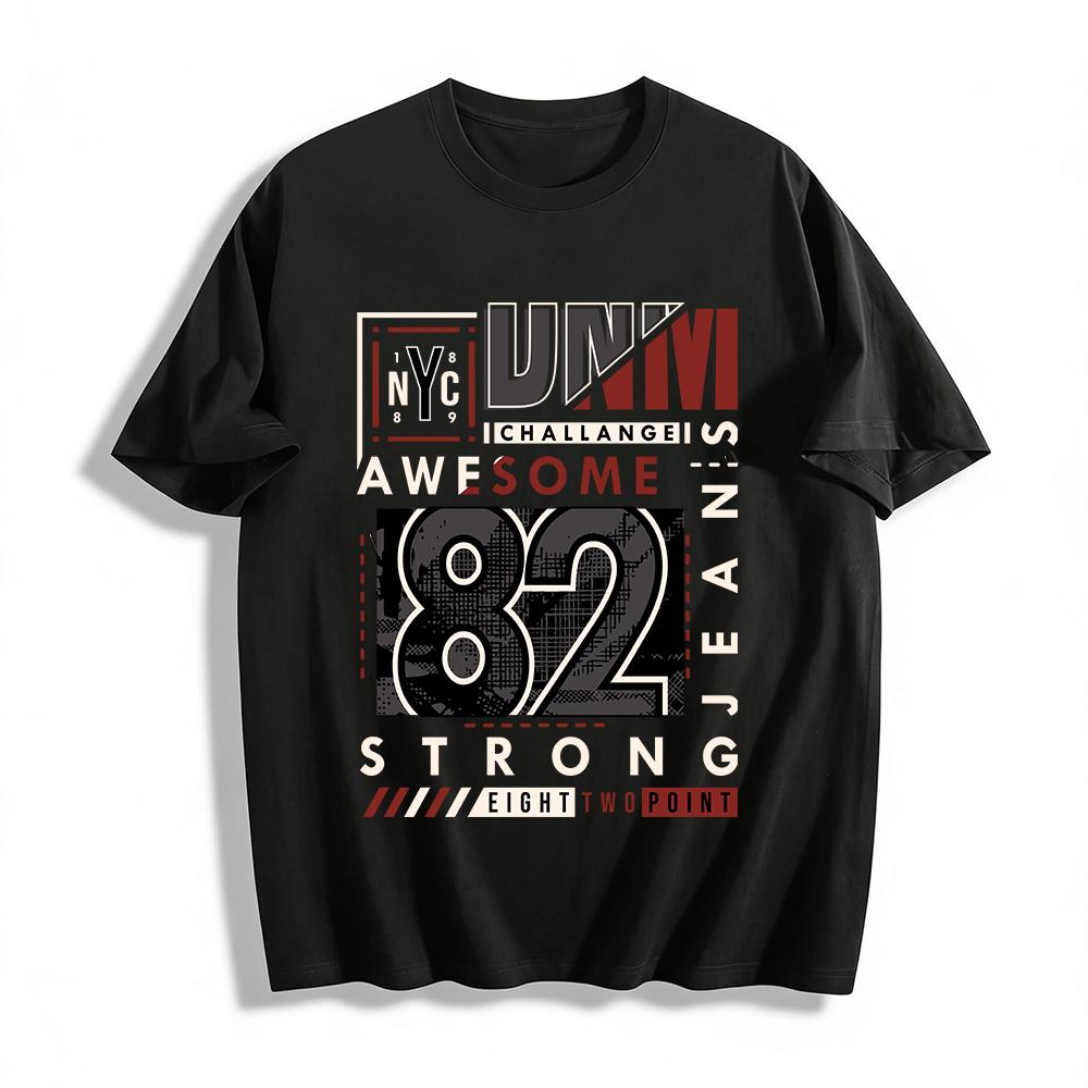 NYC 82 Vintage Graphic Tee Casual Streetwear Unisex Retro Top Pure cotton T-shirt XXS