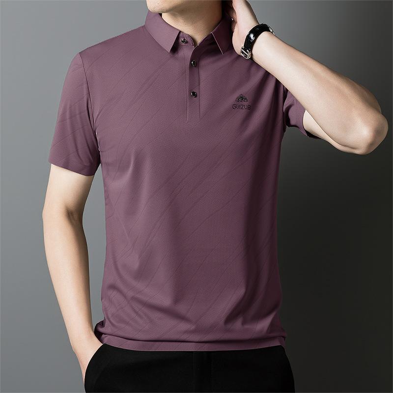 

Летняя мужская рубашка-поло свободного покроя с короткими рукавами для людей среднего и пожилого возраста L