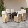 VidaXL 7-Piece Garden Dining Set with Cushions, Patio Table and Chairs, Patio Furniture, Outdoor Furniture, 3213249