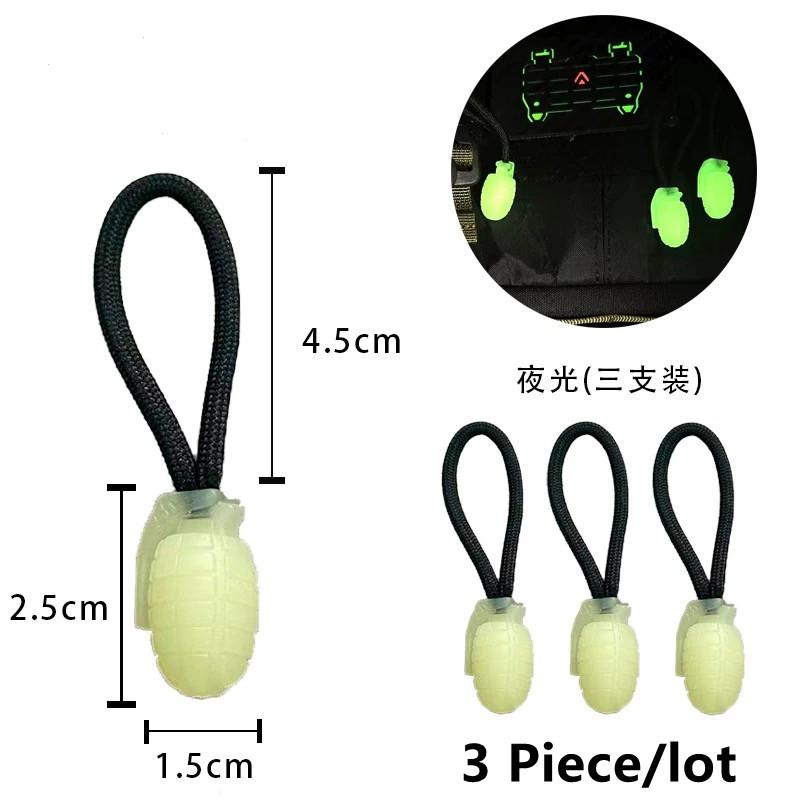 Multifunction Luminous Zipper Pullers Tactical Backpack Zipper Head Pull Rope Techwear Style Outdoor Bag Tail Rope Accessories