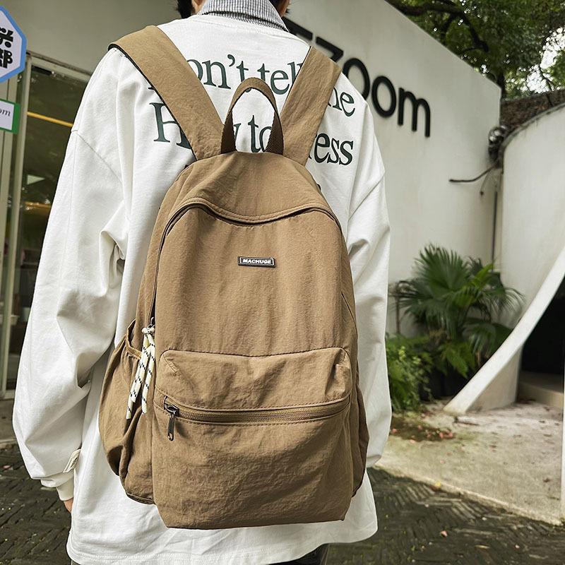 

New Korean version of the trend Yuan Sufeng college student schoolbag male high school student simple fashion large capacity backpack хаки