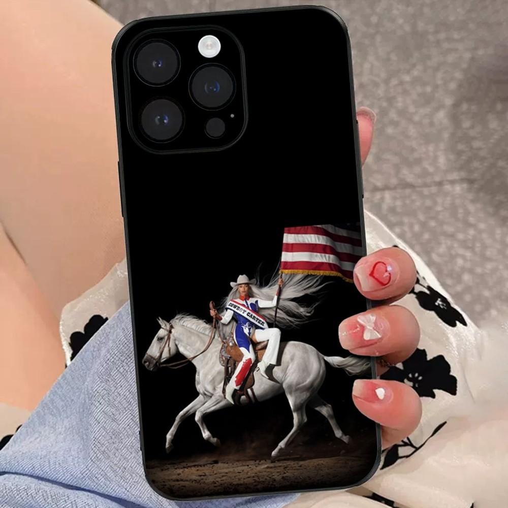 Beyonce COWBOY CARTER Phone Case For iPhone 15,14,13,12,11 Plus,Pro,Max,XR,XS,X,7,8 Plus,SE,Mini Soft Black Cover