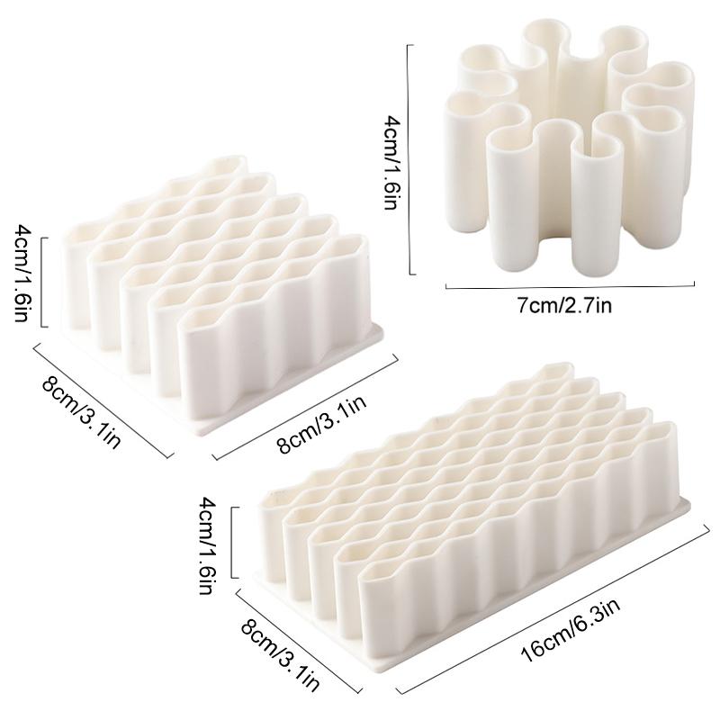 Creative Silicone Wave Pen Holder Durable Desktop Brush Holder Pencil Paint Brushes Storage Basket Supplies Stationery Organizer