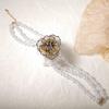 Hand Chain Geometric Lines Necklace Elegant Floral Pearls Ear Studs  Girls