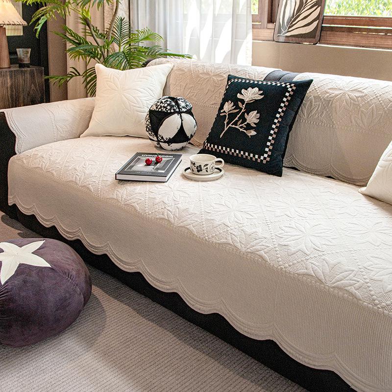 

Vintage French Cream Cotton Sofa Cover - Non-Slip, All-Season Protector 45*45 cm Pillowcase