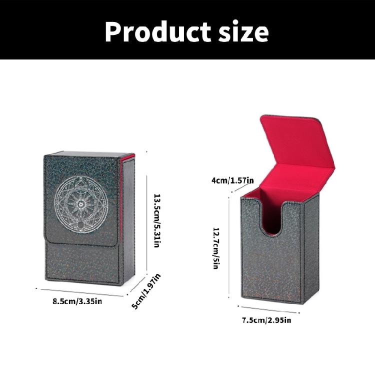 Sun Moon Tarots Card Box PU Leather Storage Case Portable Card Container Divination Storage Box Card Container Easy to Carry
