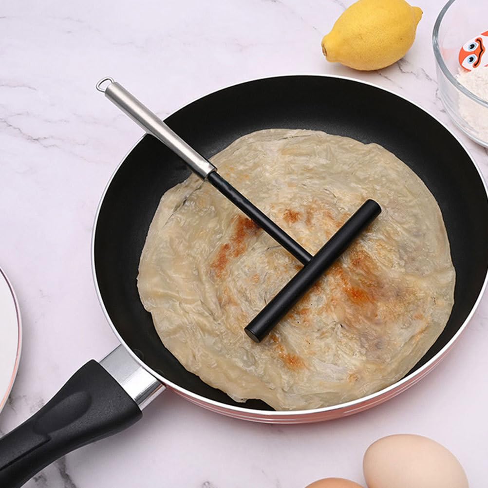 Luxshiny Crepe Spreader and Spatula Kit, T-shaped Stainless Steel Crepe Spreader Tool, Crepe Pan Maker, Pancake Spatula Set