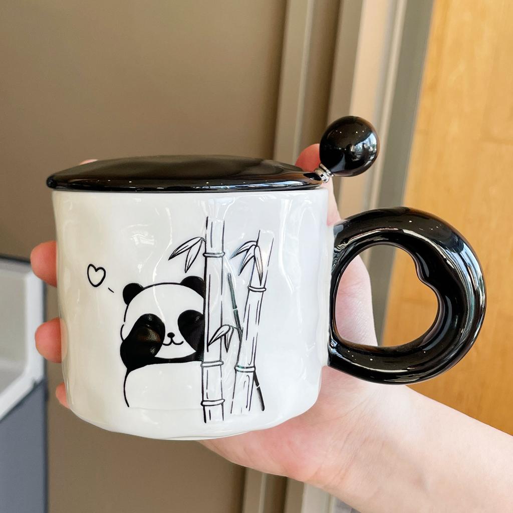 Souvenir Mädchen Niedlicher Panda Keramiktasse Paar Wasserbecher Kreative Praktische Tasse Herren Kaffeetasse Geschenk