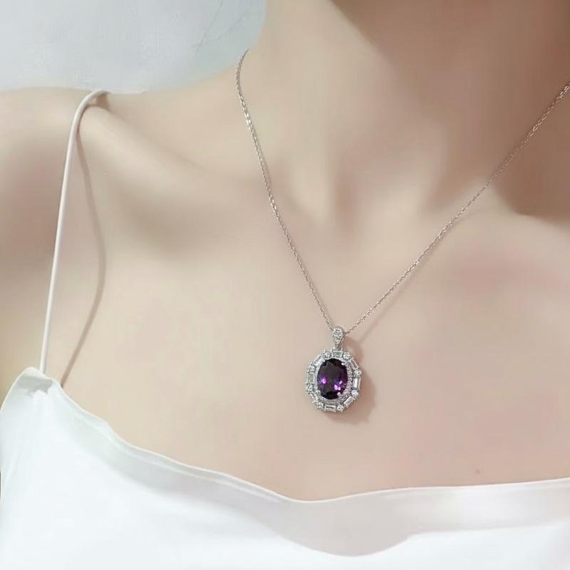 S925 Sterlingsilber Gelber Amethyst Edelsteinring & Damenanhänger mit hohem Karat