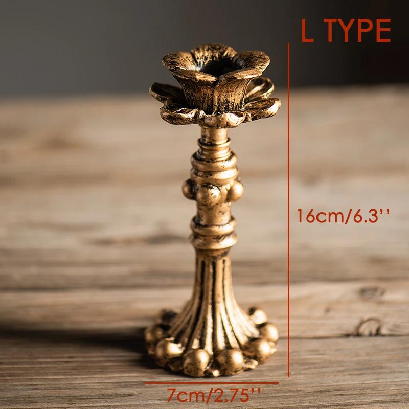 Retro Resin Candle Holder Antique Candle Holders Set Dining Room Table Top Decoration Wedding Decoration Photography Props
