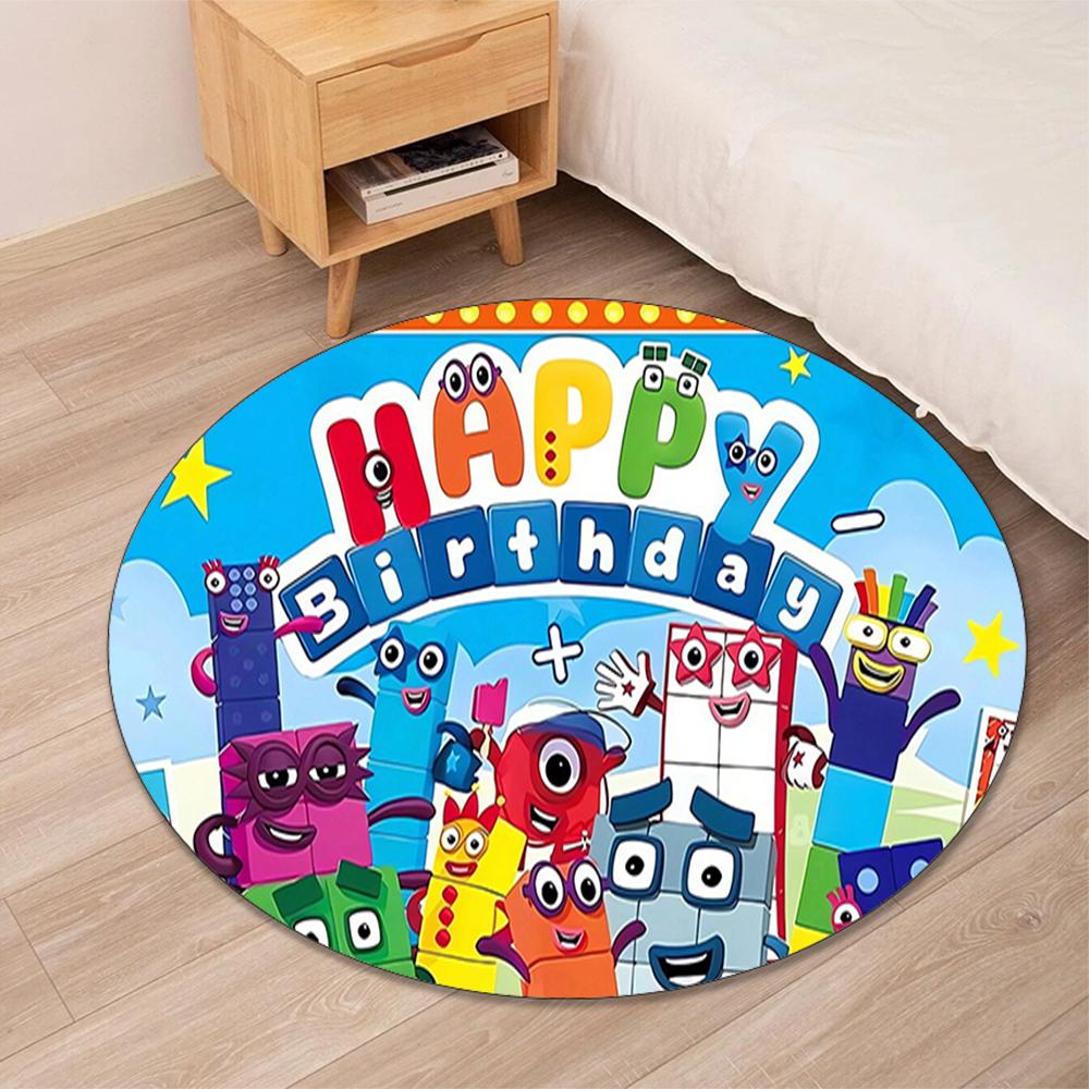 Numberblocks Printed Round Rug Carpet Chair Rug Area Rug Entryway Doormats,for Office Chair Living Room Bedroom Kitchen Room.