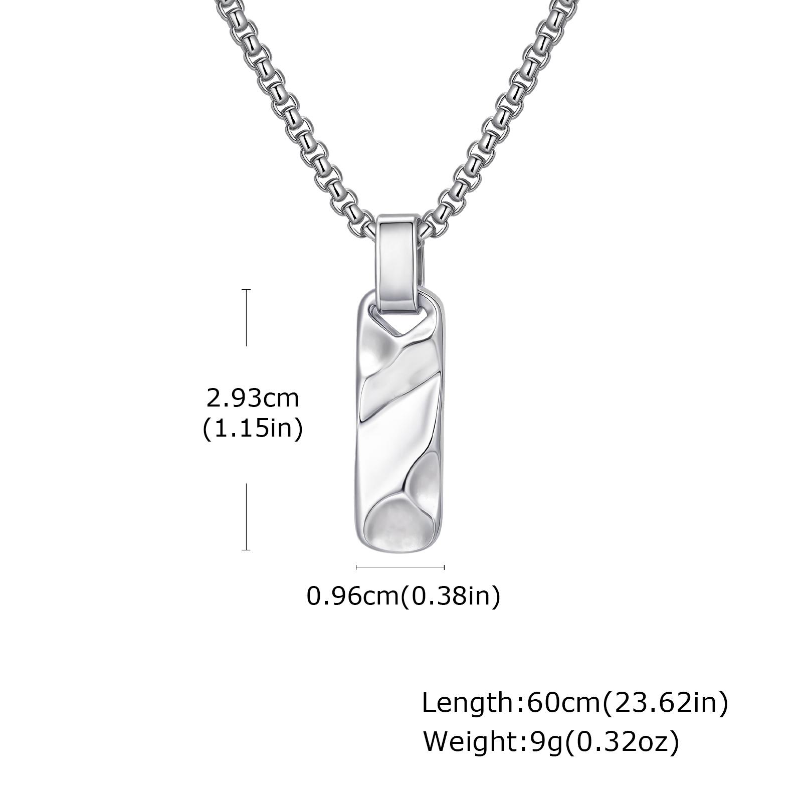 Geometric Small Pendant Necklace Unisex Stainless Steel Wrinkle Fold Design Fashion Jewelry 70cm
