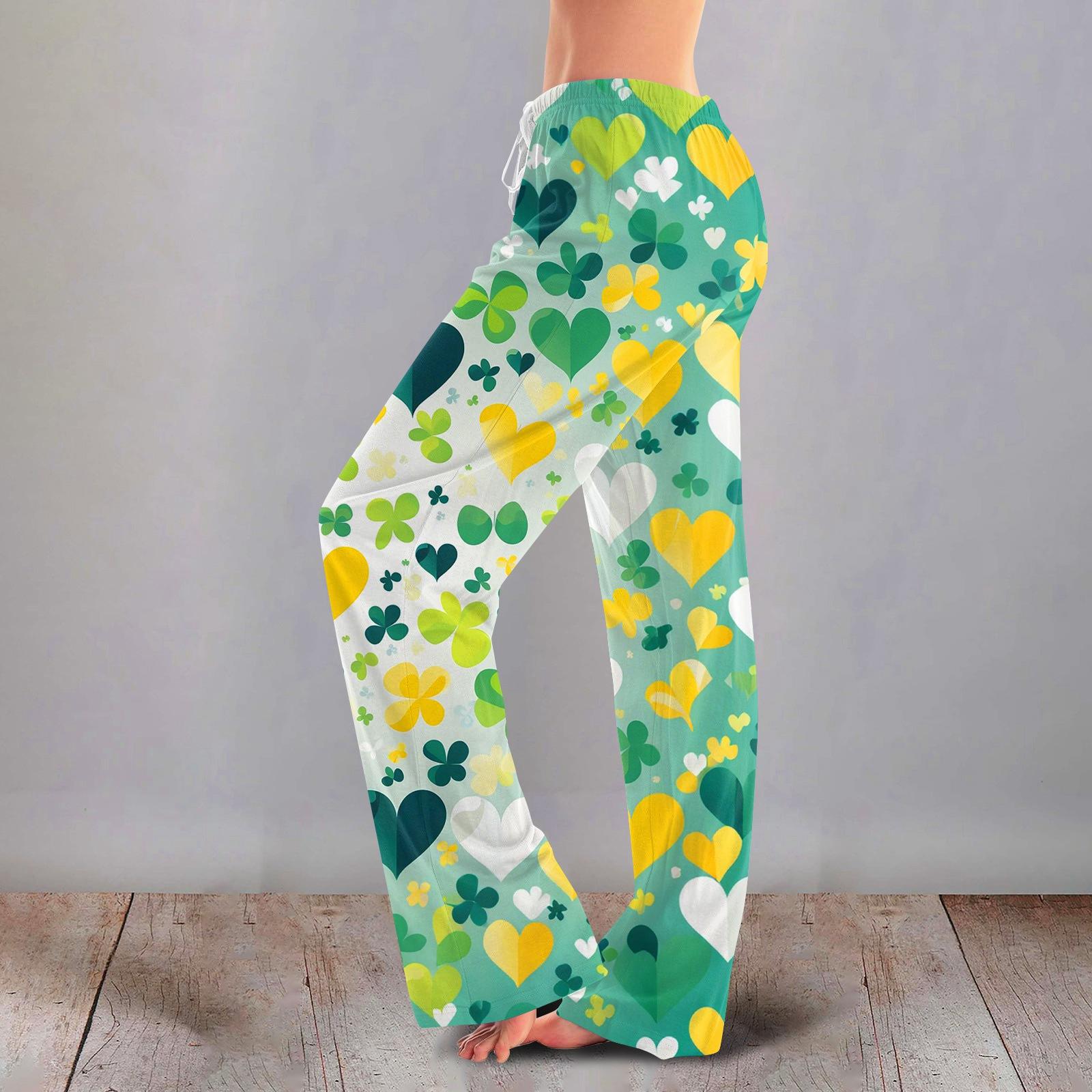 

Women s Casual Fashion Comfort Pajama Pants Print Drawstring Pants Full Length Long XXXL жовтий