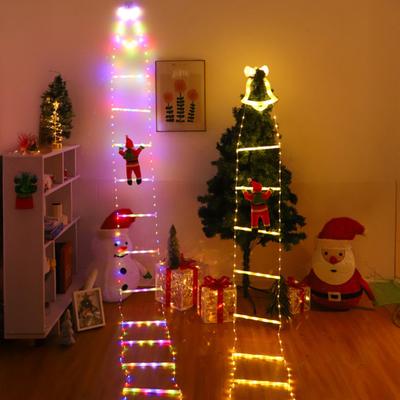 Yousheng LED Christmas String Lights Santa Claus Decorative Ladder Lights 8 Modes Timer Memory Function Xmas Outdoor Indoor Decorations Waterproof