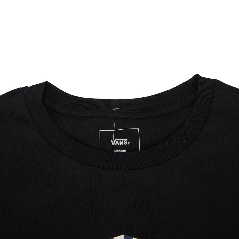 Vans Checkerboard Logo Print Casual Crew Neck Breathable Short Sleeve T-Shirt Men Tops Black VN0A54KABLK