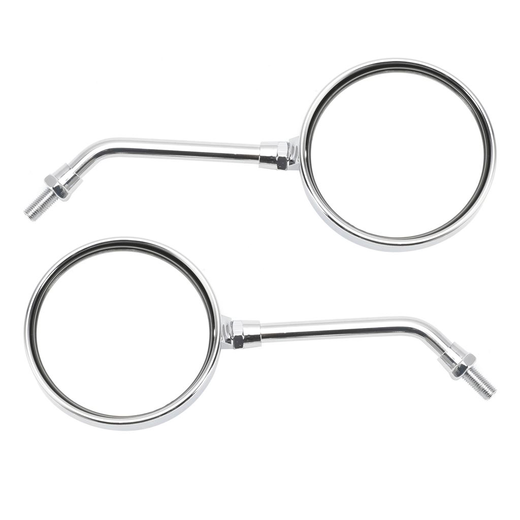 Pair Chrome Motorcycle Mirrors - Long & Short Stem 10mm For Kawasaki Z1 Z2 Style