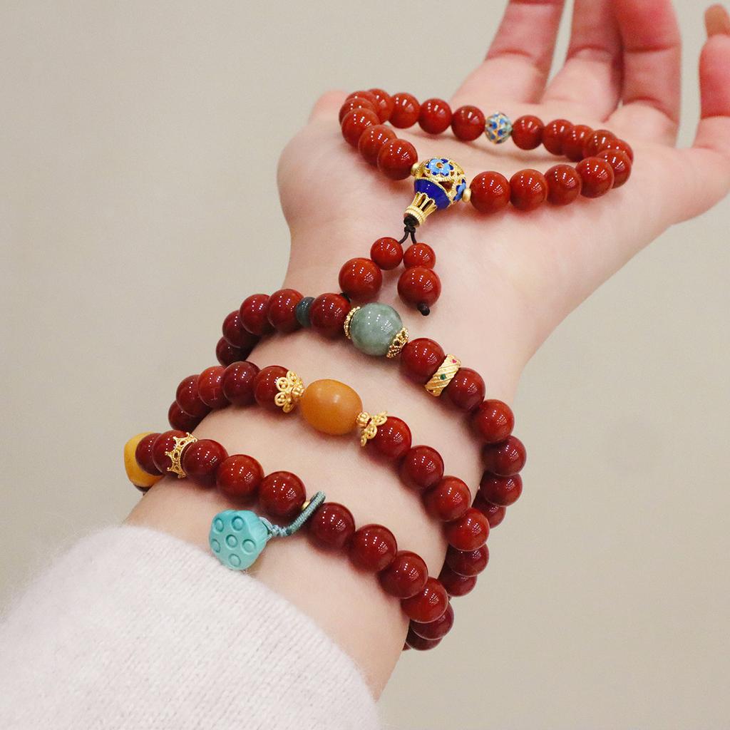 Natural Nanhong Agate Bracelet Fashion Women Daily Jewelry Lucky Gift