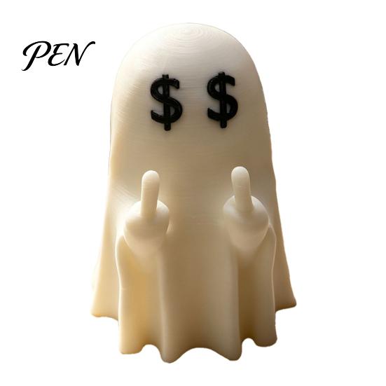 Small Flat Surface Decor Halloween Ghost Figurine, 3D Printed Cute Rock Statue, Mini Sculpture Funny Coffee Table Centerpieces Shelf Mantel Ornaments
