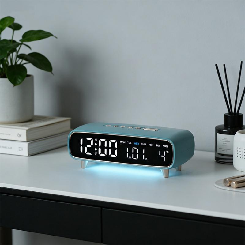 LED Digitaler Wecker Sprachsteuerung Temperatur Datum Wochentag Anzeige Timer Helligkeitseinstellung Elektronische Tischuhr Mit Umgebungslicht 12/24H