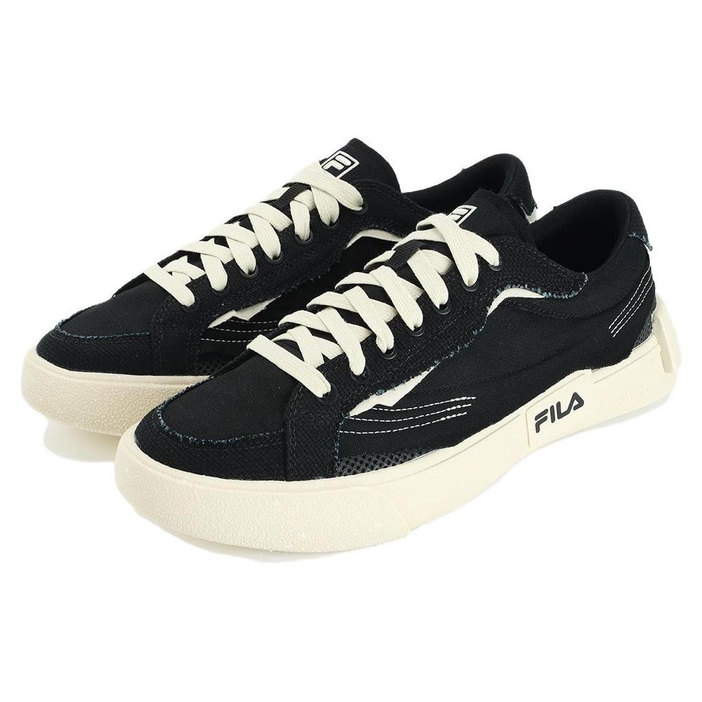 FILA POP Abrasion Resistant Low top Canvas Shoes Men's Black White T12M332103FBA