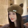 Beret Hat for Women In Spring and Autumn New Korean Style Casual Versatile Pumpkin Hat Showing Face Small Melon Leather Hat Men's Trendy