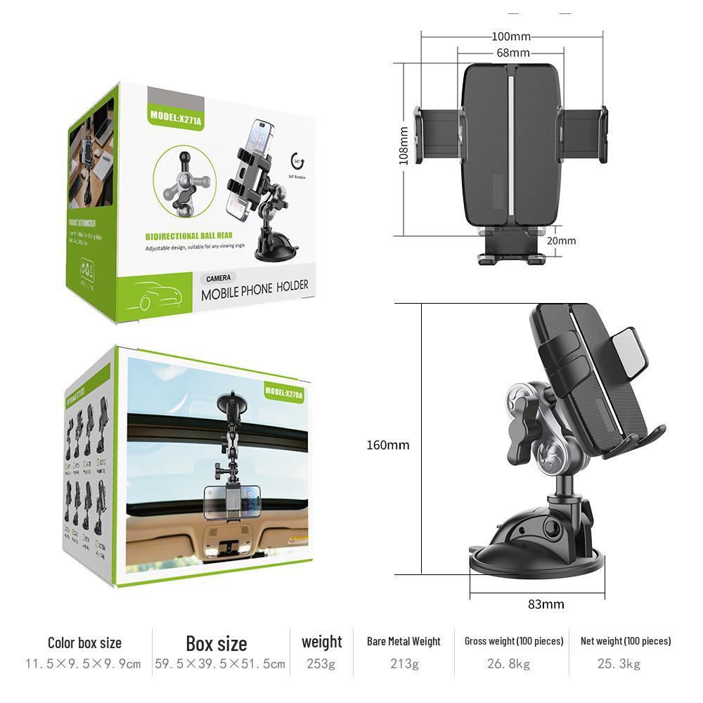 Universal Rotating Suction Cup Phone Holder for Car Windshield Navigation
