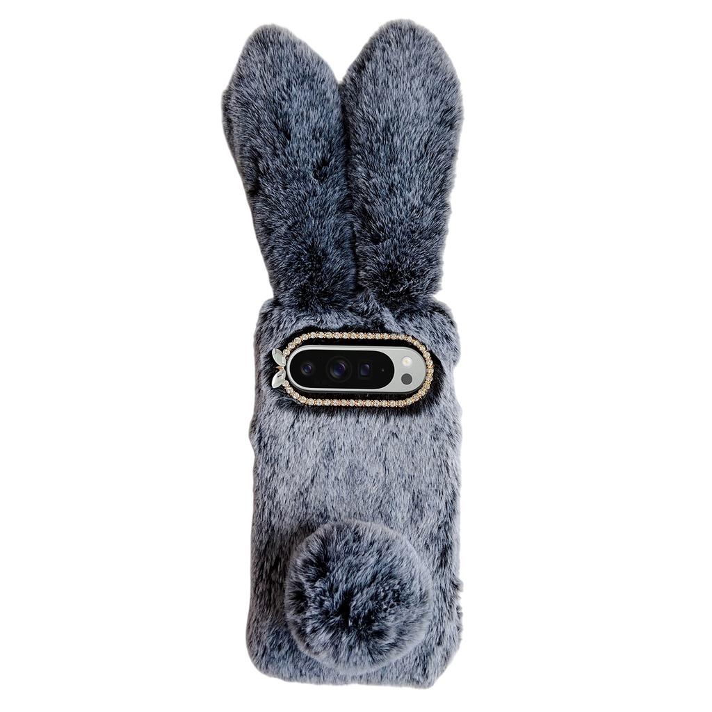 Für Google Pixel 10 Pro XL Hülle Plüsch Niedliches Häschen Winter Flauschig TPU Handyhülle