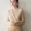 Pullover da donna in lana cashmere con scollo a V - Maglione lavorato a maglia Autunno/Inverno