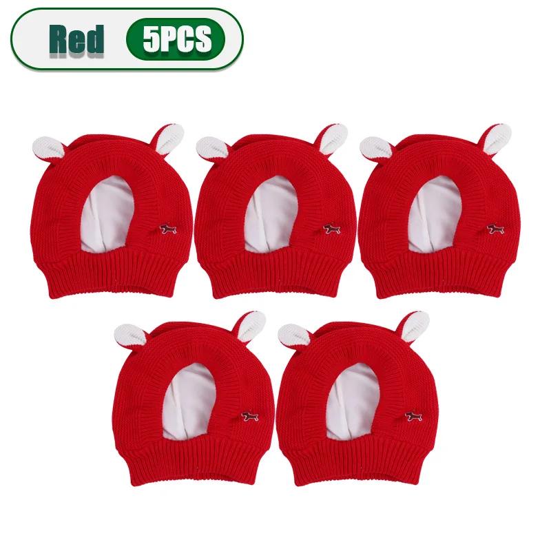 1-10PCS Autumn Winter Pet Ear Protector Knitted Dog Hat Warm Elastic Ear Cover Windproof Comfortable Cold Weather Accessory