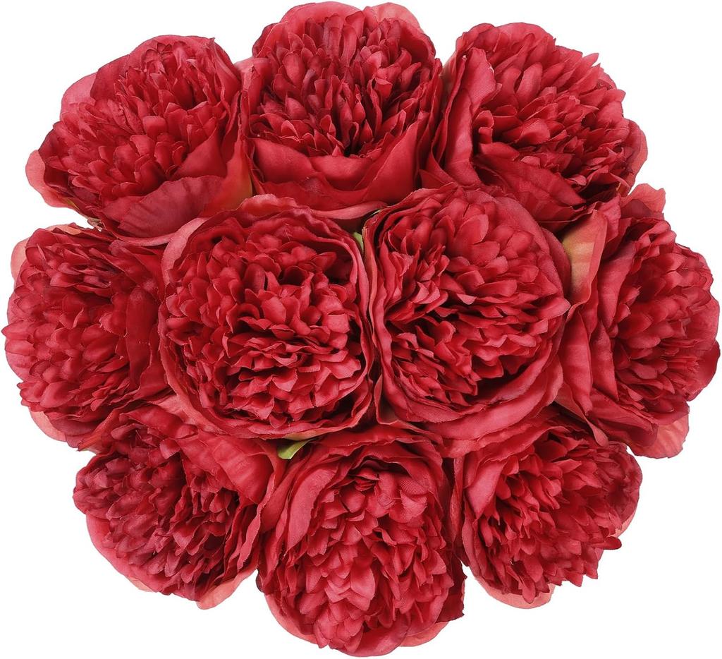 5-10pcs Artificial peony silk flower with stem, vintage peony, rose suitable for family wedding decoration