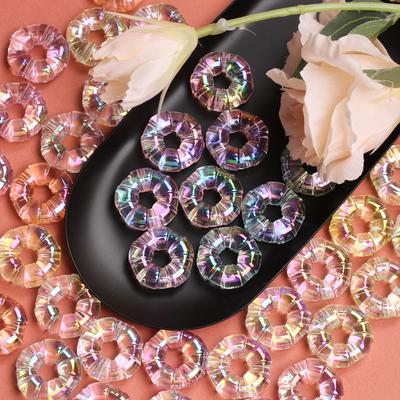 Fashion Pendants Acrylic High Transparency Donuts Beads DIY Jewelry Material Large Aperture 24.2mm 10Pcs Bracelet Necklace Accessories Charms