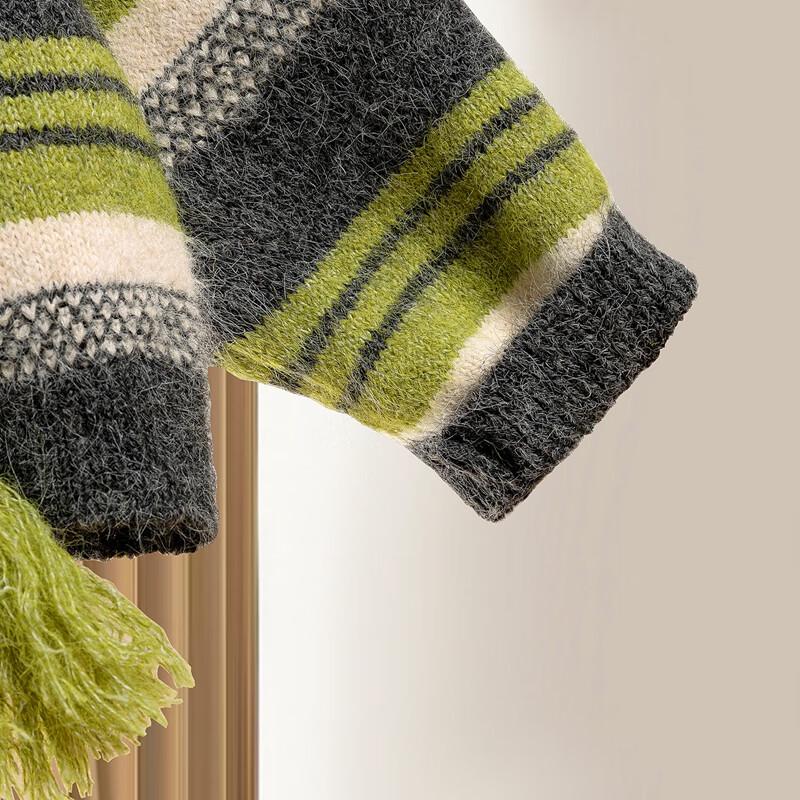 Women's Retro Striped Wool Blend Sweater