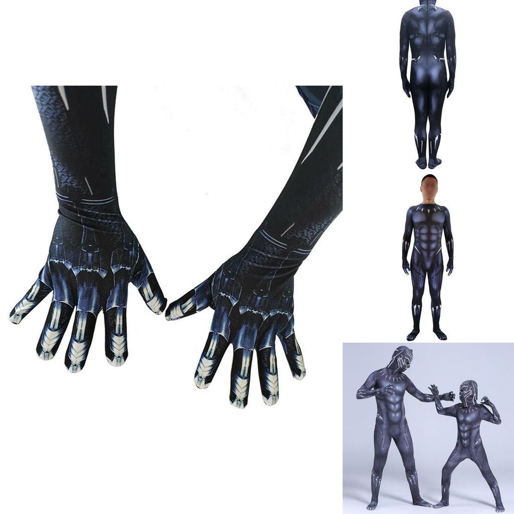 Premium Quality Black Panther Superhero Cosplay Jumpsuit For Adults And Kids
