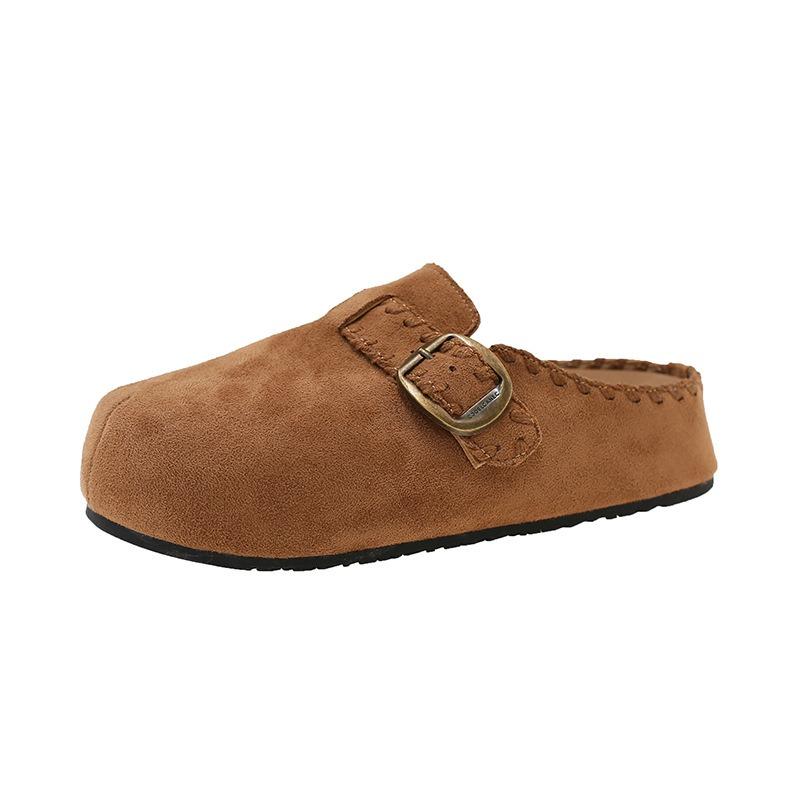 Dicke Sohle mit innerer Erhöhung, Pantoffeln mit Taschenkopf, Damen Herbst neu, Retro, lässig, zum Ausgehen, Boken Halbpantoletten, lässige Einzelschuhe