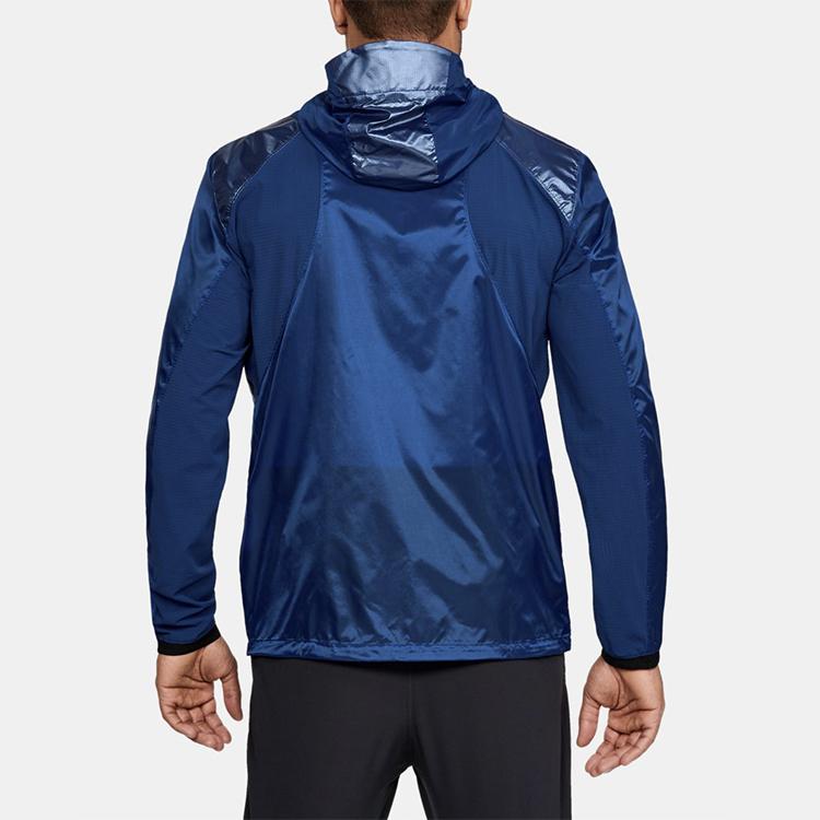 Under Armour Perpetual Woven Panel Sports Hooded Jacket Men Jackets Blue 1306388-574