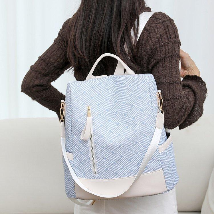 SchoolbagPU Backpack Women's 1011 New Simple Fashion Printing Large Capacity Women's Travel Backpack Mommy Bag