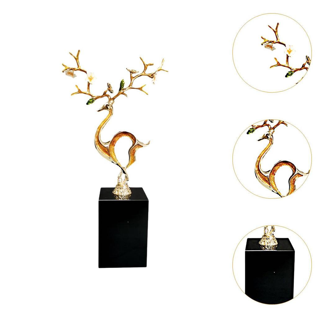 Animal Figurine Gift Collectible Decorative Sculpture Deer Statue for Table Centerpieces Cabinet Bedroom Living Room Office