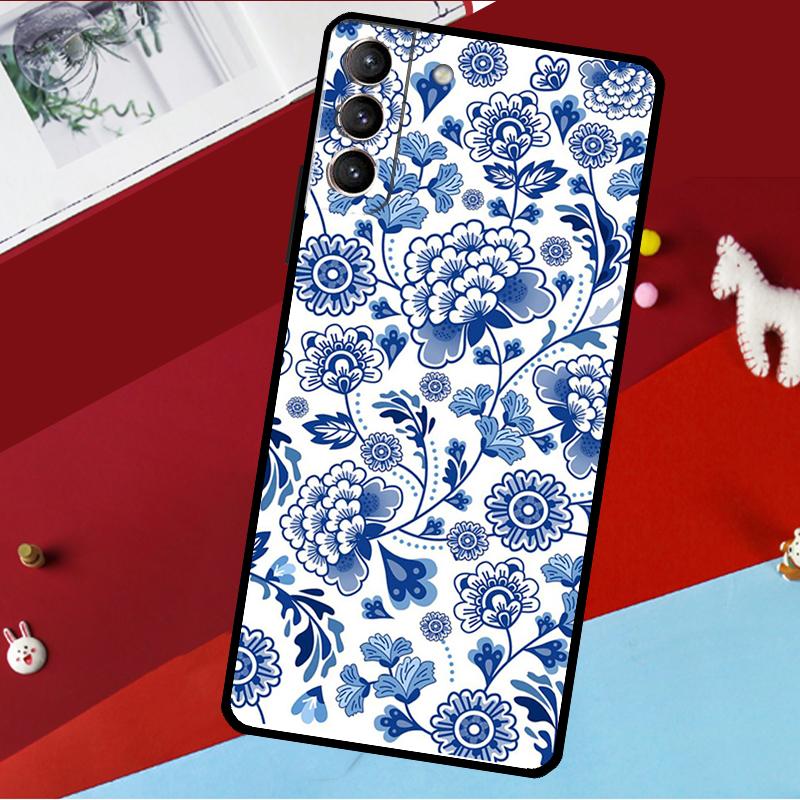 

Blue and White Porcelain Funda For Samsung Galaxy S26 S25 S24 S21 S22 S23 Ultra S10 Plus S20 FE S25 FE Phone Case Galaxy S10