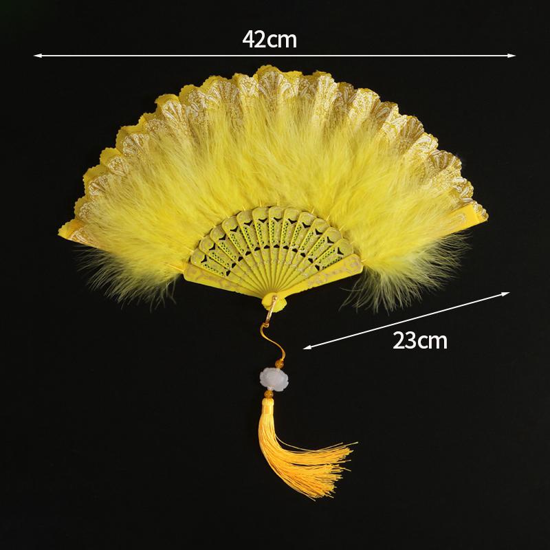 Classical Silk Folding Fan Chinese Style Dancing Foldable Feather Fan Portable Crafts Gift Creative Wedding Party Photo Props