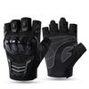 Antislip Breathable Lightweight Goatskin Tactical Half-Finger Pull-On Closure Unisex Winter Motorcycle Gloves Sun Protection